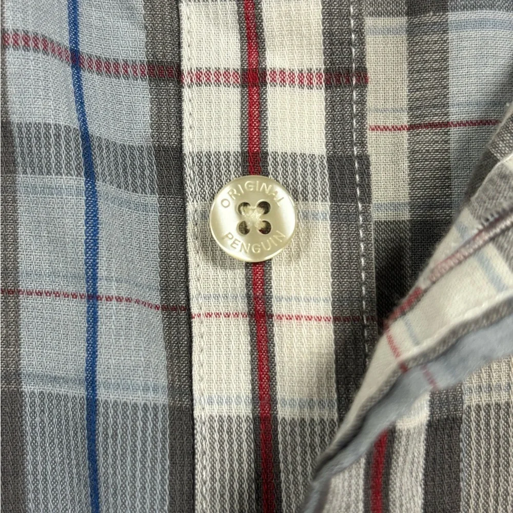 Original Penguin Plaid Button Down Shirt Men’s Classic Fit Long Sleeve - Picture 7 of 12